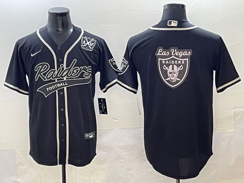 Men 2025 Oakland Raiders Blank Black Joint Name Nike Limited NFL Jersey style 45